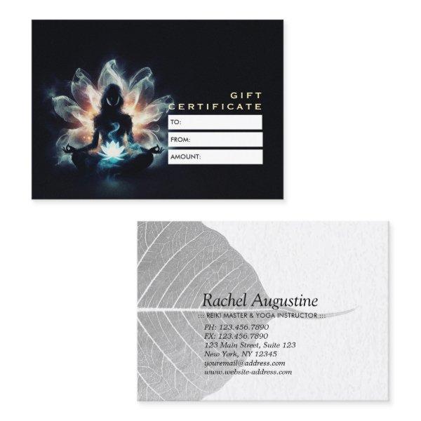 Yoga Instructor Meditation Pose Glowing Mist Gifts Discount Card