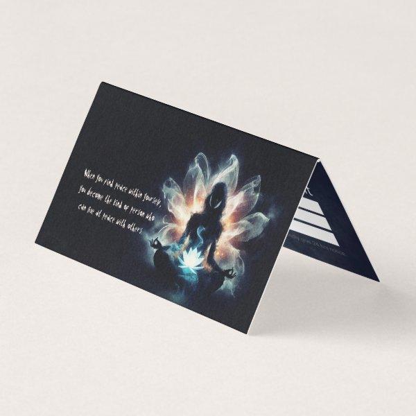 Yoga Instructor Meditation Pose Glowing Mist Lotus