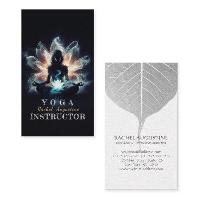 Yoga Instructor Meditation Pose Glowing Mist Lotus