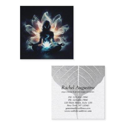 Yoga Instructor Meditation Pose Glowing Mist Lotus Square