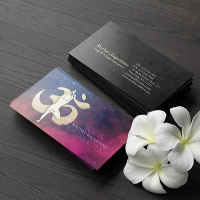 Yoga Instructor Meditation Pose OM Symbol Galaxy