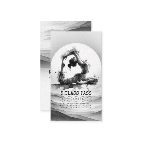 Yoga Instructor One-Legged King Pose 5 Class Pass Loyalty Card
