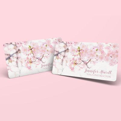 Yoga Instructor Pink Floral Cherry Blossom Trees