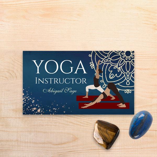 Yoga Instructor Red, Gold and Blue Mandalla