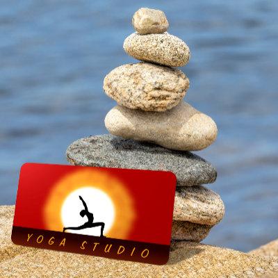 Yoga Instructor Sunrise Pose Standard Biz Cards