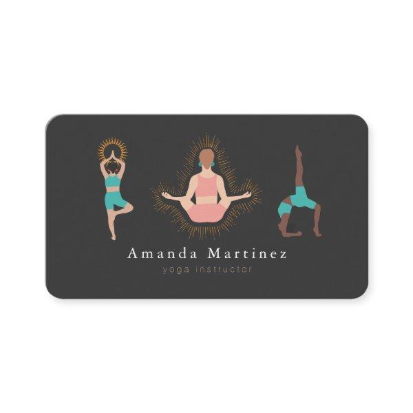 Yoga Instructor Women Tree Pose Dark Gray