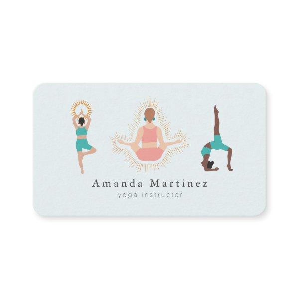 Yoga Instructor Women Tree Pose Light Blue