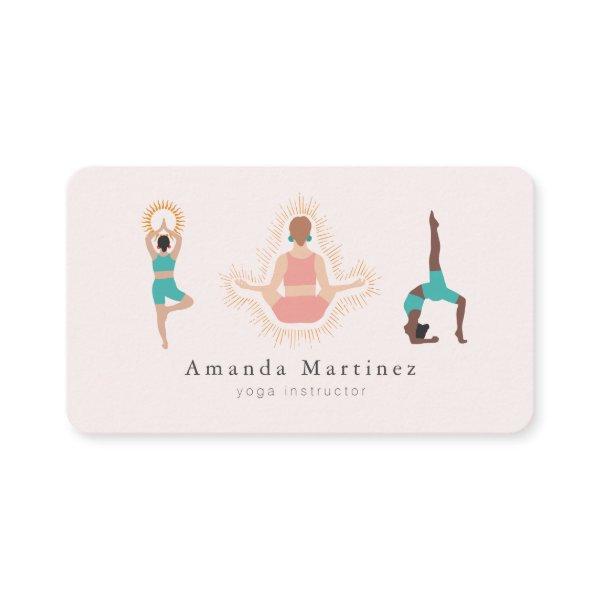 Yoga Instructor Women Tree Pose Light Pink
