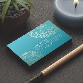 Yoga Meditation Instructor Gold Mandala Class Pass Loyalty Card