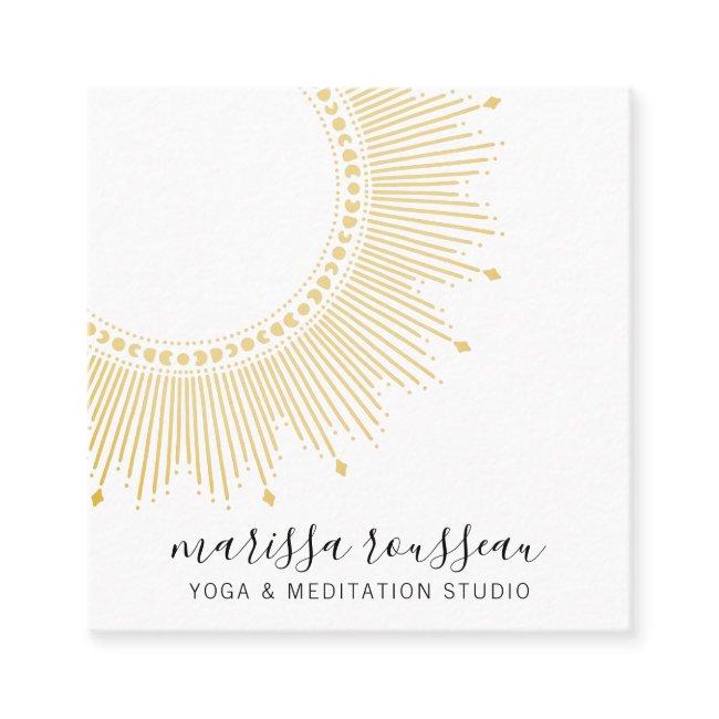 Yoga Meditation Instructor Gold Sun Mandala Square