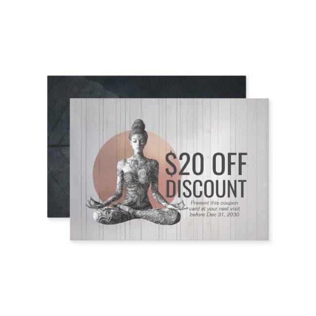 Yoga Meditation Instructor Reiki Master Lotus Pose Discount Card