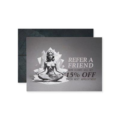 Yoga Meditation Instructor Reiki Master Low Poly Referral Card