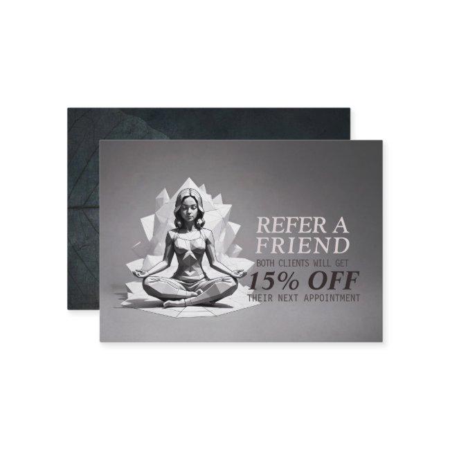 Yoga Meditation Instructor Reiki Master Low Poly Referral Card