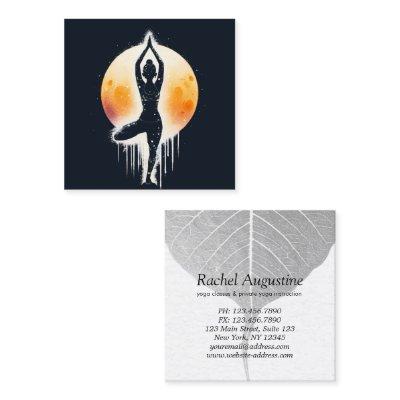 Yoga Meditation Instructor Tree Pose Full Moon Square