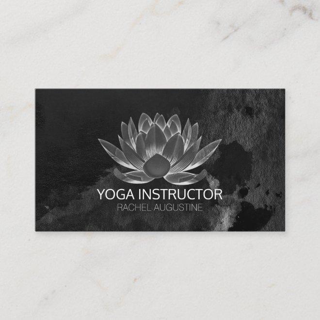 YOGA Meditation Reiki Instructor Black White Lotus