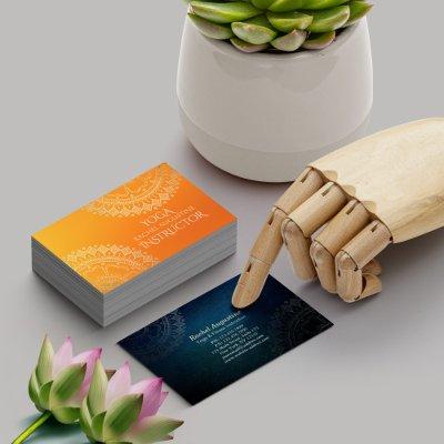 Yoga Meditation Teacher Modern Orange Gold Mandala