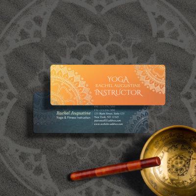 Yoga Meditation Teacher Modern Orange Gold Mandala Mini