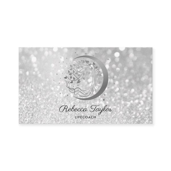 yoga moon trendy life coach tree of life silver
