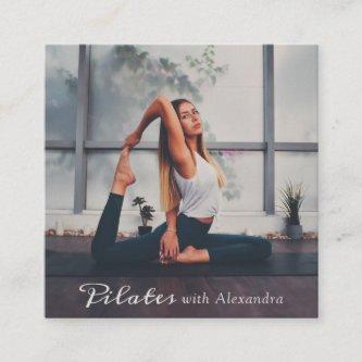 Yoga pilates instructor elegant boho script photo square
