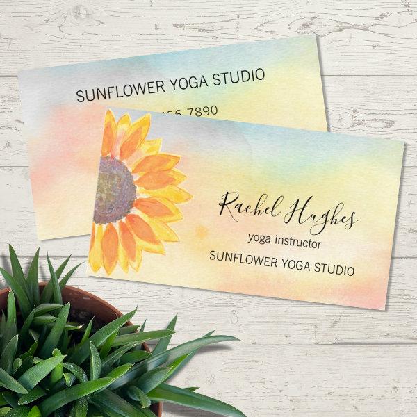 Yoga Studio Instructor Sunflower Watercolor