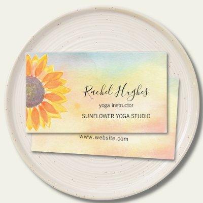 Yoga Studio Instructor Sunflower Watercolor