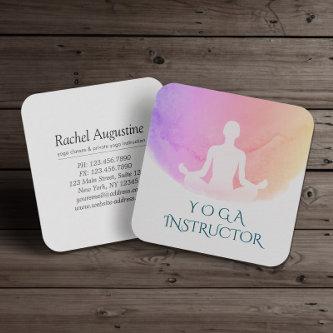 Yoga Studio Meditation Instructor Sukhasana Pose Square