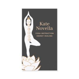 Yoga Teacher White Lotus Black