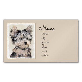 Yorkshire Terrier Puppy Painting Original Dog Art  Magnet