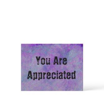 You Are Appreciated Abstract Purple Work Employee Postcard
