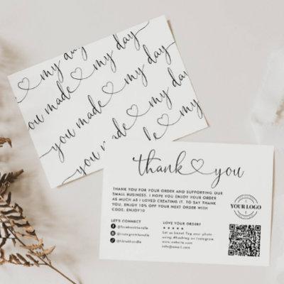 You Made My Day Heart Small Business Logo QR Code