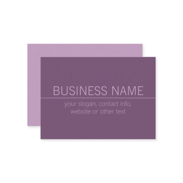 Your Brand or Business Name Modern Purple Mauve  Enclosure Card