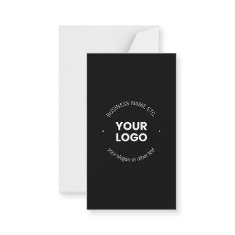Your Business Logo & Editable Text | Black & White Note Card