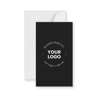 Your Business Logo & Editable Text | Black & White Note Card