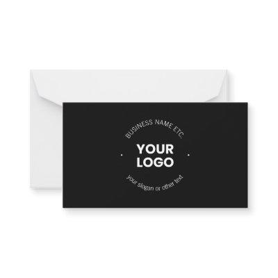 Your Business Logo & Editable Text | Black & White Note Card
