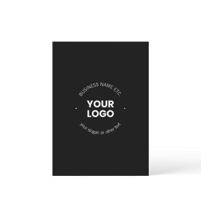 Your Business Logo & Editable Text | Black & White Note Card