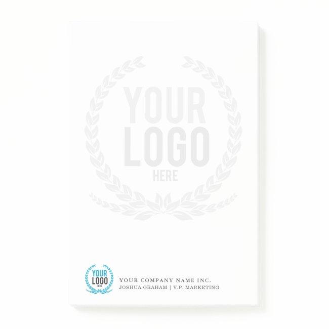 Your Business Logo Faded Backdrop Customized Post-it Notes