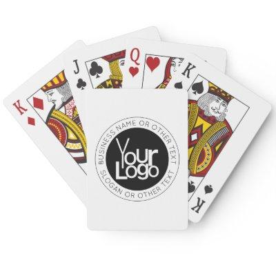 Your Business  Logo & Modern Simple Editable Text Poker Cards