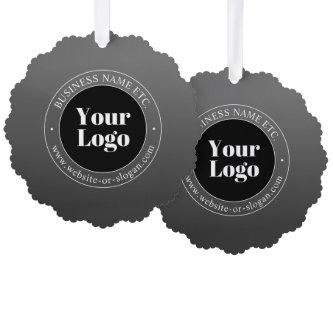 Your Business Logo or Design & Editable Text Ornament Card