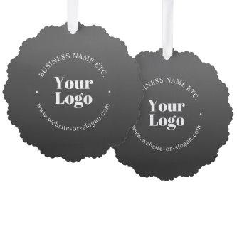 Your Business Logo or Design & Editable Text Ornament Card