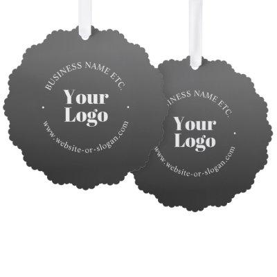 Your Business Logo or Design & Editable Text Ornament Card