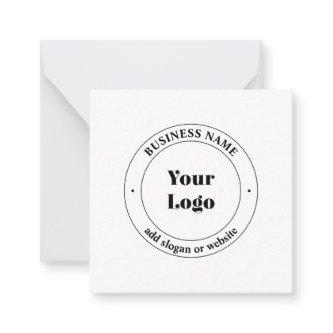 Your Business Logo & Promotional Text | White Note Card