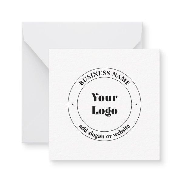 Your Business Logo & Promotional Text | White Note Card