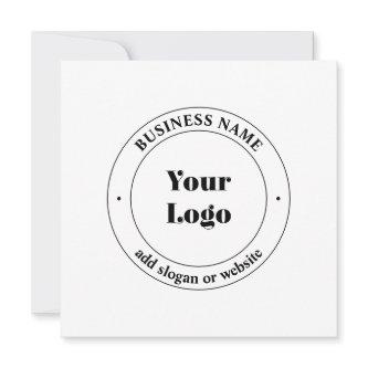 Your Business Logo & Promotional Text | White Note Card