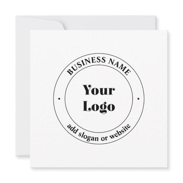 Your Business Logo & Promotional Text | White Note Card