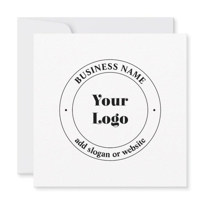 Your Business Logo & Promotional Text | White Note Card