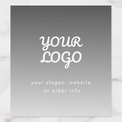 Your Business Logo & Text | Dark Grey Ombre  Envelope Liner