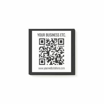 Your Business Name & Editable QR Code Post-it Notes