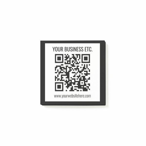 Your Business Name & Editable QR Code Post-it Notes