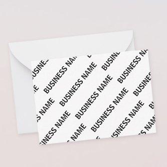 Your Business Name Pattern | Black & White Note Card
