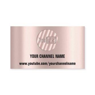 YOUR CHANNEL NAME YOUTUBER LOGO QR ROSE STRIPES BU